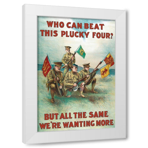 WWI: Plucky Four White Modern Wood Framed Art Print by Unknown