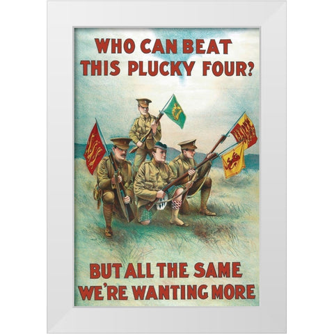 WWI: Plucky Four White Modern Wood Framed Art Print by Unknown
