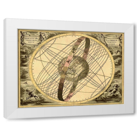 Maps of the Heavens: Solis  Cir Terrarum White Modern Wood Framed Art Print by Cellarius, Andreas