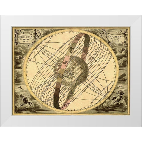 Maps of the Heavens: Solis  Cir Terrarum White Modern Wood Framed Art Print by Cellarius, Andreas