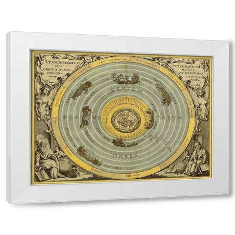 Maps of the Heavens: Planisphaerium Ptolemaicum White Modern Wood Framed Art Print by Cellarius, Andreas