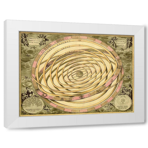 Maps of the Heavens: Orbium Planenarum White Modern Wood Framed Art Print by Cellarius, Andreas