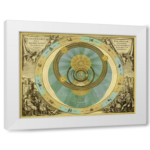 Maps of the Heavens: Planisphaerium Braheum White Modern Wood Framed Art Print by Cellarius, Andreas