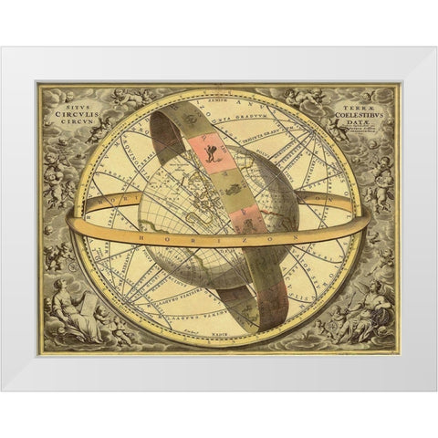 Maps of the Heavens: Circulis Coelestibus White Modern Wood Framed Art Print by Cellarius, Andreas