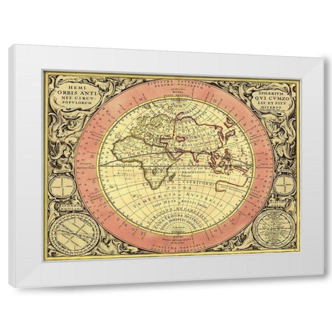 Maps of the Heavens: Hemisphaerium Orbis Antiqui White Modern Wood Framed Art Print by Cellarius, Andreas