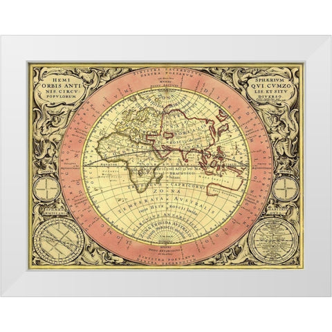 Maps of the Heavens: Hemisphaerium Orbis Antiqui White Modern Wood Framed Art Print by Cellarius, Andreas