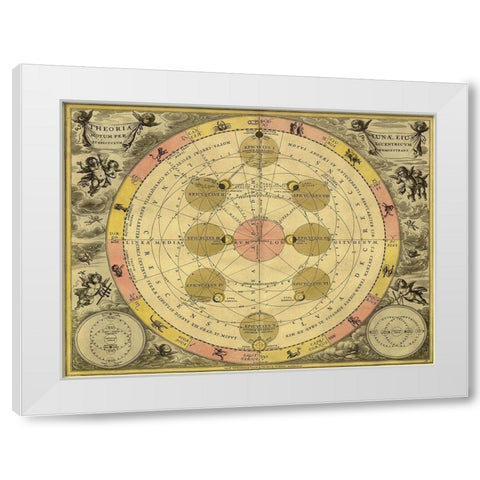 Maps of the Heavens: Theoria Luna White Modern Wood Framed Art Print by Cellarius, Andreas