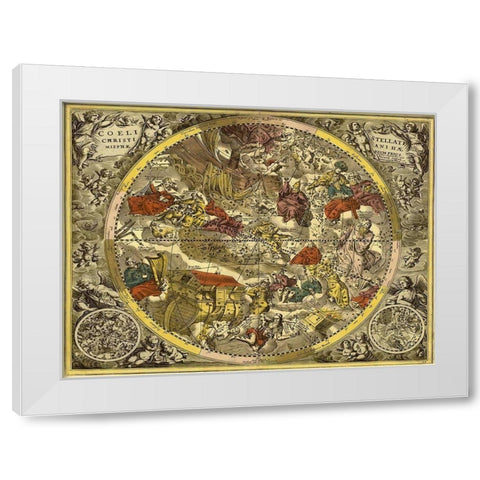 Maps of the Heavens: Coelistellati Christianina White Modern Wood Framed Art Print by Cellarius, Andreas