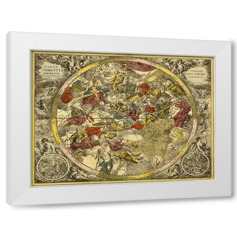 Maps of the Heavens: Coelistellati Christianihaemi White Modern Wood Framed Art Print by Cellarius, Andreas
