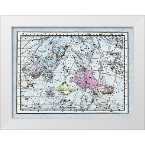 Maps of the Heavens: Andromeda and Perseus White Modern Wood Framed Art Print by Jamieson, Alexander
