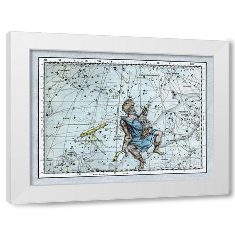 Maps of the Heavens: Auriga the Charioteer White Modern Wood Framed Art Print by Jamieson, Alexander