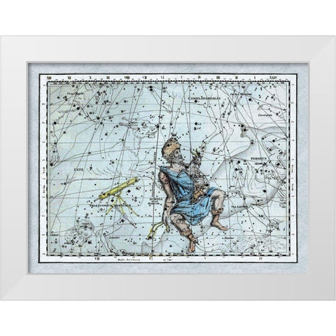Maps of the Heavens: Auriga the Charioteer White Modern Wood Framed Art Print by Jamieson, Alexander