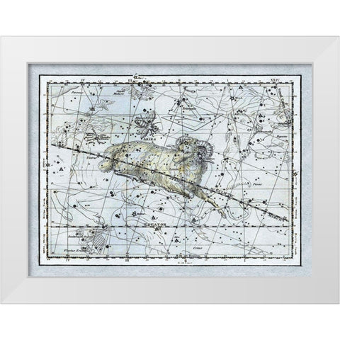 Maps of the Heavens: Aries the Ram White Modern Wood Framed Art Print by Jamieson, Alexander