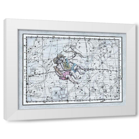 Maps of the Heavens: Gemini - the Twins - Castor and Pollux White Modern Wood Framed Art Print by Jamieson, Alexander