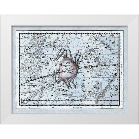 Maps of the Heavens: Cancer - the Crab White Modern Wood Framed Art Print by Jamieson, Alexander