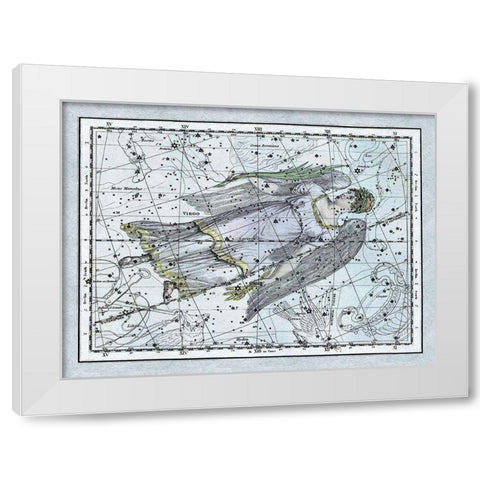 Maps of the Heavens: Virgo the Maiden White Modern Wood Framed Art Print by Jamieson, Alexander