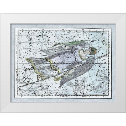 Maps of the Heavens: Virgo the Maiden White Modern Wood Framed Art Print by Jamieson, Alexander