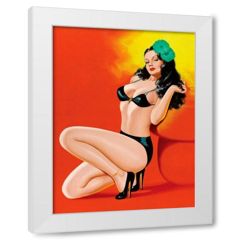 Mid-Century Pin-Ups - Beauty Magazine - Hot in Black White Modern Wood Framed Art Print by Driben, Peter