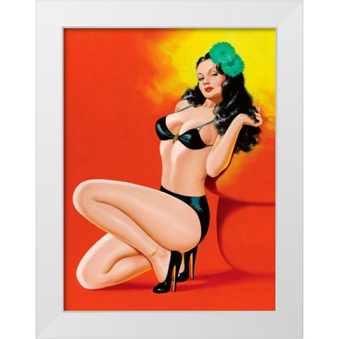 Mid-Century Pin-Ups - Beauty Magazine - Hot in Black White Modern Wood Framed Art Print by Driben, Peter