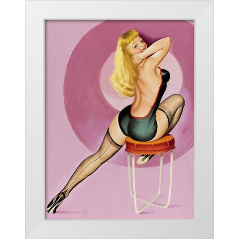 Mid-Century Pin-Ups - Beauty Parade Magazine - Oh! Purple White Modern Wood Framed Art Print by Driben, Peter
