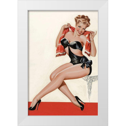 Mid-Century Pin-Ups - Wink Magazine - Silk Stockings and High Heels White Modern Wood Framed Art Print by Driben, Peter