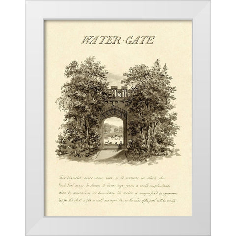Water-Gate, 1813 White Modern Wood Framed Art Print by Repton, Humphry