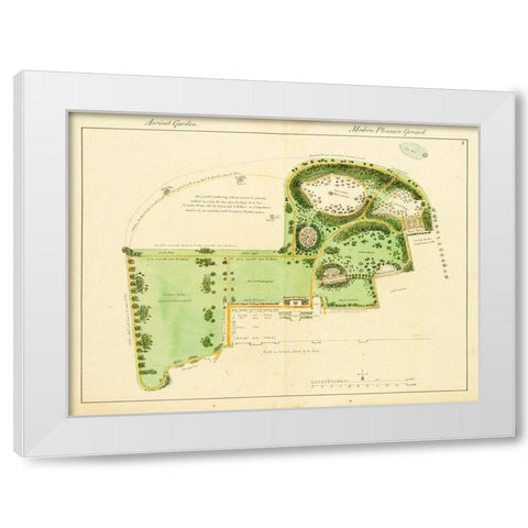 Ancient Garden and Modern Pleasure Garden: Plan, 1813 White Modern Wood Framed Art Print by Repton, Humphry
