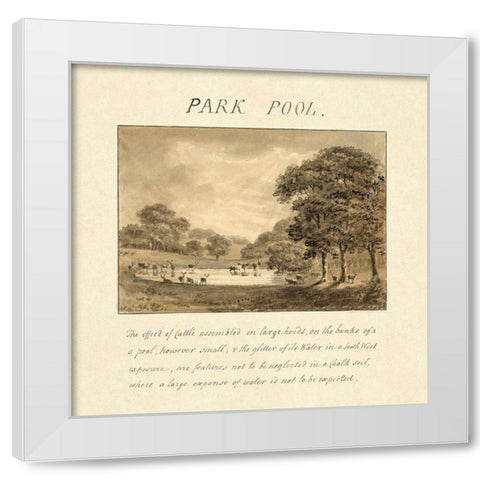 Park Pool, 1813 White Modern Wood Framed Art Print by Repton, Humphry