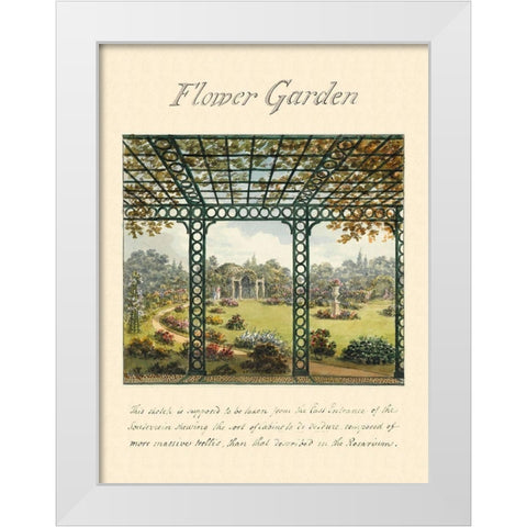 Flower Garden, 1813 White Modern Wood Framed Art Print by Repton, Humphry