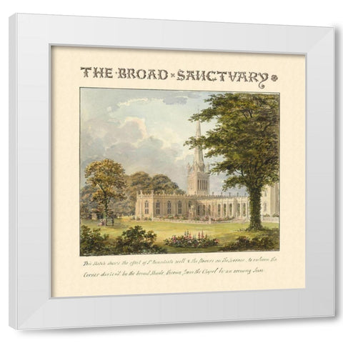 The Broad Sanctuary, 1813 White Modern Wood Framed Art Print by Repton, Humphry