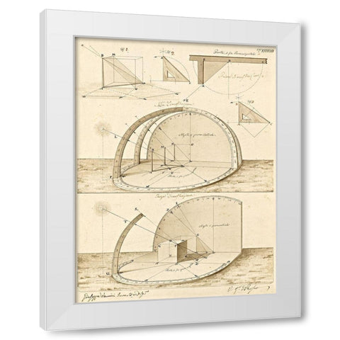 Plate 47 for Elements of Civil Architecture, ca. 1818-1850 White Modern Wood Framed Art Print by Vannini, Giuseppe