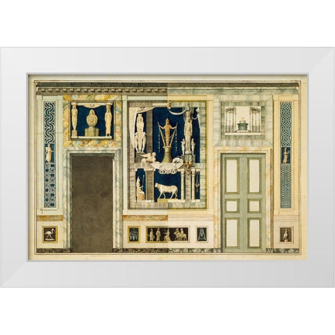 Unexecuted elevation for the Stanza Egizia at the Villa Borghese, ca. 1770-1793 White Modern Wood Framed Art Print by Conca, Tommaso