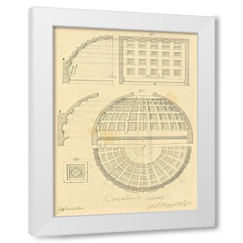 Plate 42 for Elements of Civil Architecture, ca. 1818-1850 White Modern Wood Framed Art Print by Vannini, Giuseppe