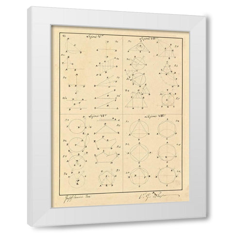 Plate 2 for Elements of Civil Architecture, ca. 1818-1850 White Modern Wood Framed Art Print by Vannini, Giuseppe