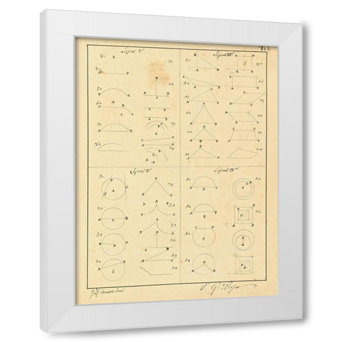 Plate 1 for Elements of Civil Architecture, ca. 1818-1850 White Modern Wood Framed Art Print by Vannini, Giuseppe