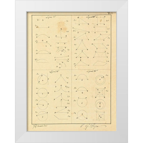 Plate 1 for Elements of Civil Architecture, ca. 1818-1850 White Modern Wood Framed Art Print by Vannini, Giuseppe