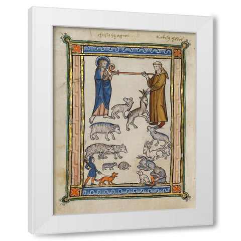 Bestiary of Hugo de Fouilloy White Modern Wood Framed Art Print by French 13th Century