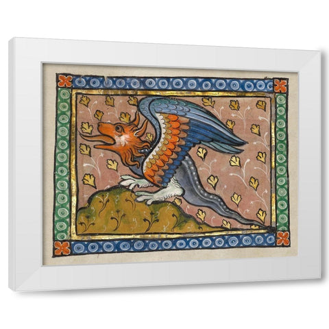 A Dragon (detail) White Modern Wood Framed Art Print by Franco-Flemish 13th Century