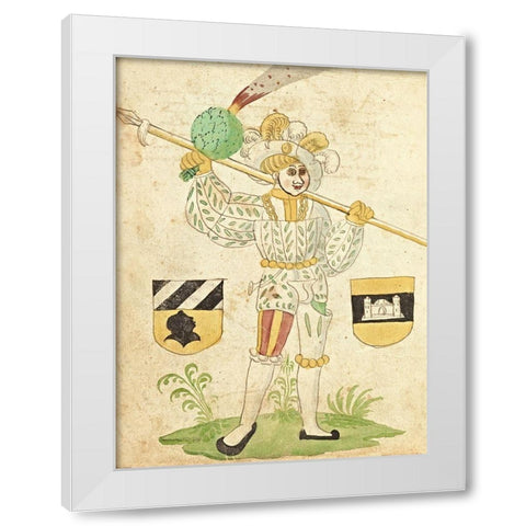 Civic festival of the Nuremberg Schembartlauf - White Costume White Modern Wood Framed Art Print by German 16th Century