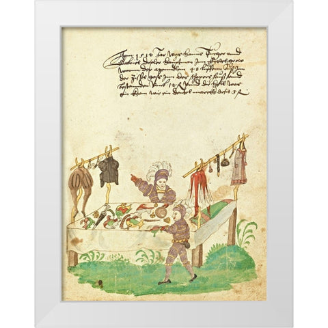 Civic festival of the Nuremberg Schembartlauf - Clothing Table White Modern Wood Framed Art Print by German 16th Century