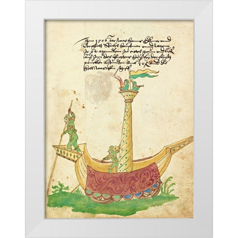 Civic festival of the Nuremberg Schembartlauf - Ship Float White Modern Wood Framed Art Print by German 16th Century