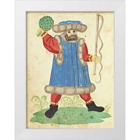 Civic festival of the Nuremberg Schembartlauf - Blue Costume White Modern Wood Framed Art Print by German 16th Century