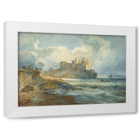 Conway Castle, North Wales White Modern Wood Framed Art Print by Turner, Joseph Mallord William