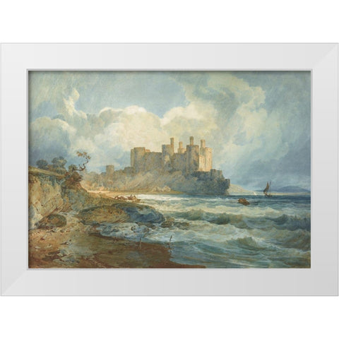 Conway Castle, North Wales White Modern Wood Framed Art Print by Turner, Joseph Mallord William