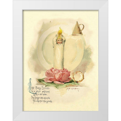Nursery Rhymes: Little Nancy Etticote White Modern Wood Framed Art Print by Humphrey, Maud