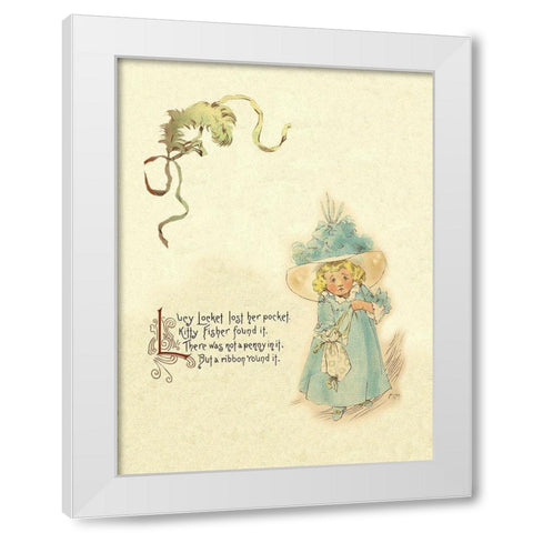 Nursery Rhymes: Lucy Locket White Modern Wood Framed Art Print by Humphrey, Maud
