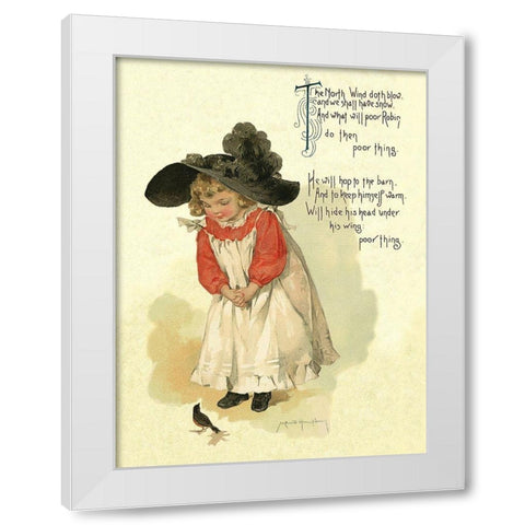 Nursery Rhymes: North Wind Doth Blow White Modern Wood Framed Art Print by Humphrey, Maud