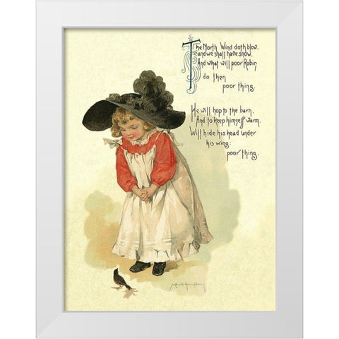 Nursery Rhymes: North Wind Doth Blow White Modern Wood Framed Art Print by Humphrey, Maud