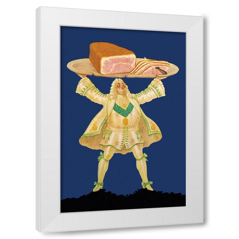 Pigs and Pork: Ham Platter White Modern Wood Framed Art Print by Mohr, Paul