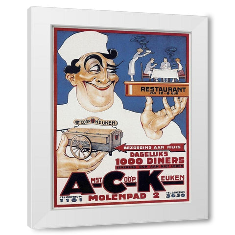 Cooks: Amst Coop Keuken White Modern Wood Framed Art Print by Bouchet, Camille